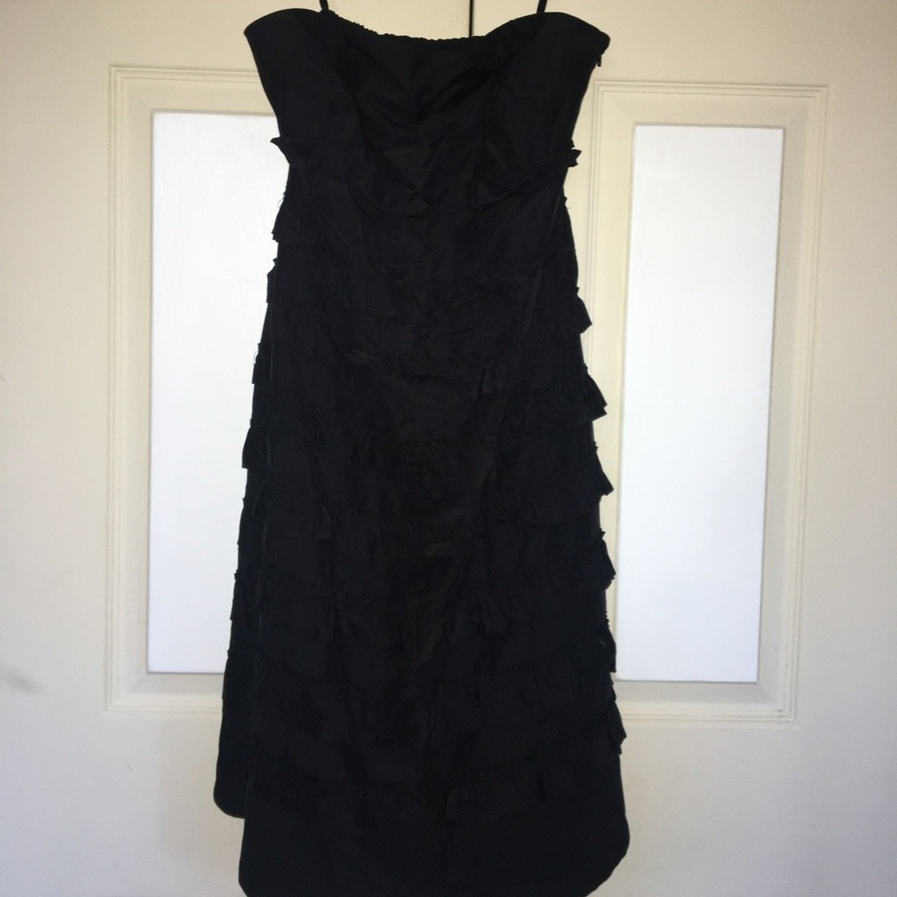 Black Gap ruffled strapless dress